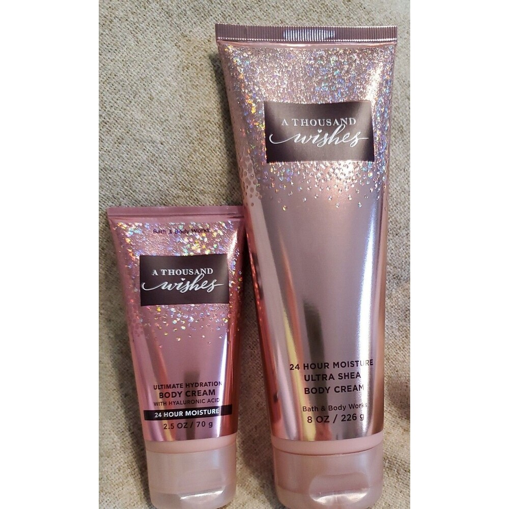 New Bath & Body Works A THOUSAND WISHES Ultra Shea Body CREAM 8oz & Travel 2.5oz